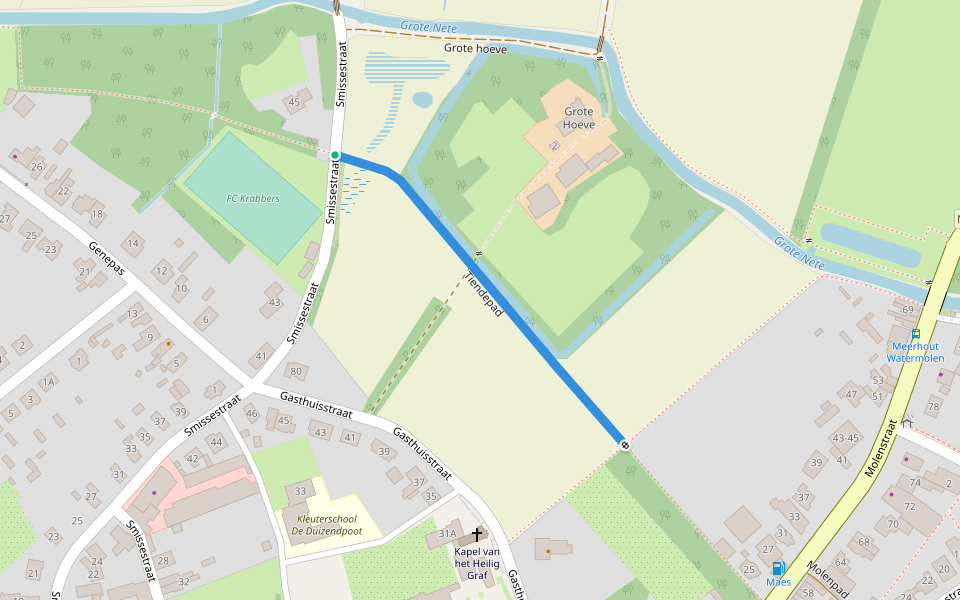 Tiendepad walking route map in Meerhout