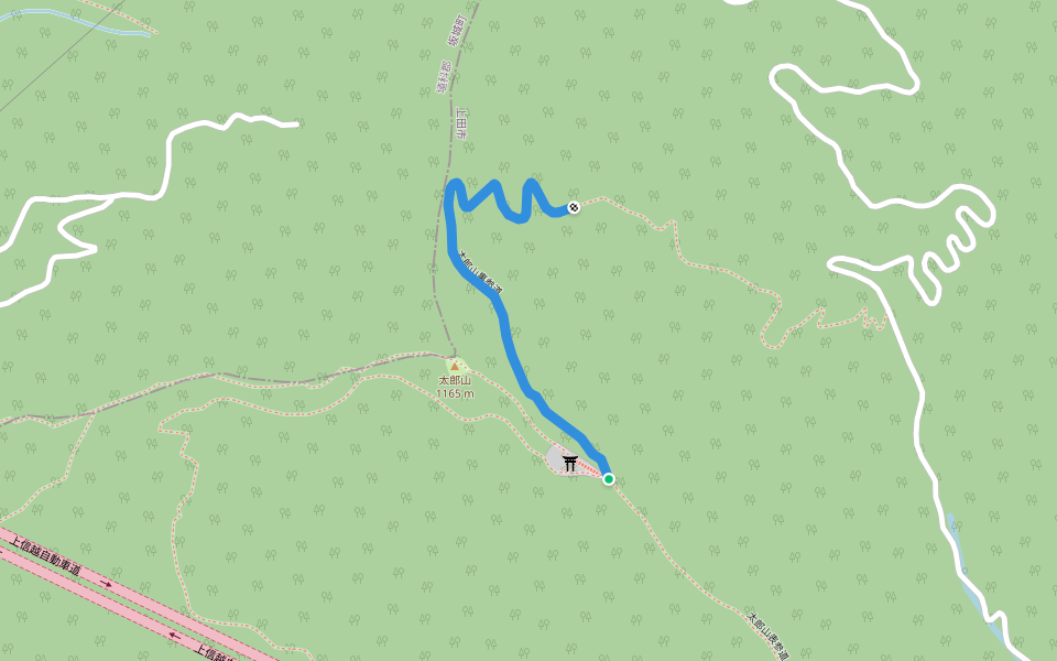 太郎山裏参道 walking route map in Ueda