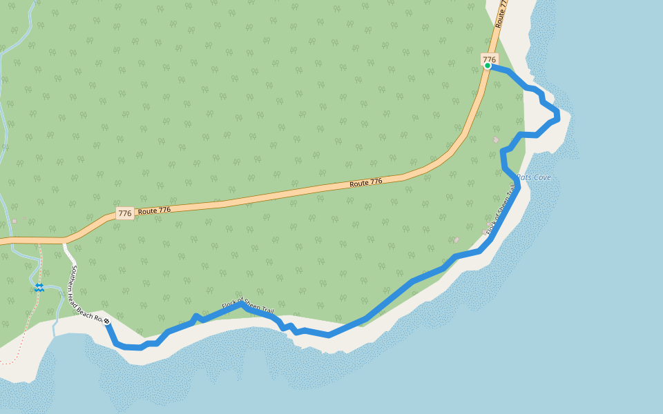 Flock of Sheep Trail walking route map in Grand Manan