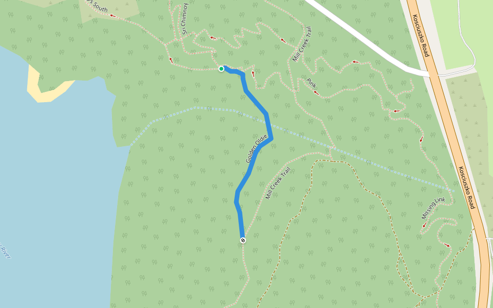 Golden Oldie walking route map in East Jindabyne
