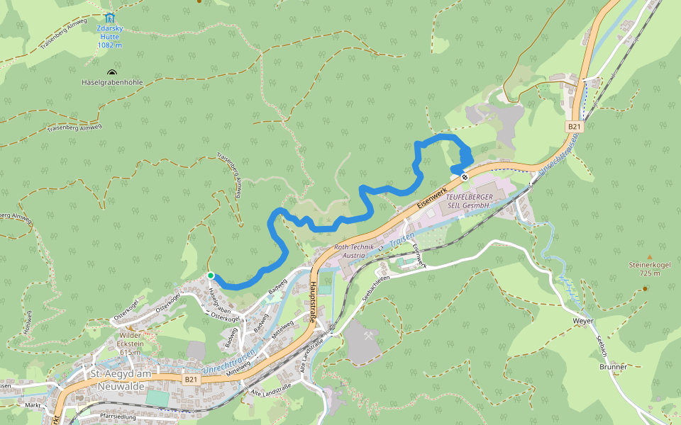 Fischerpromenade / Schubertsteig walking route map in Sankt Aegyd am Neuwalde