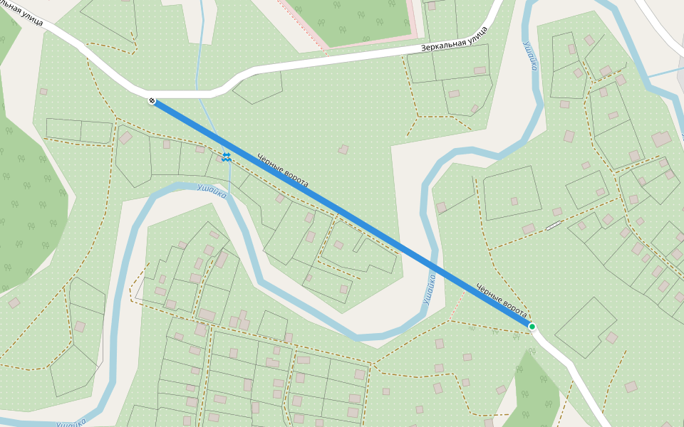 Чёрные ворота walking route map in Zavarzino