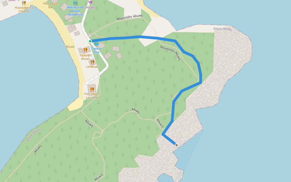 Μονοπάτι Αλυκή walking route map in Alyki