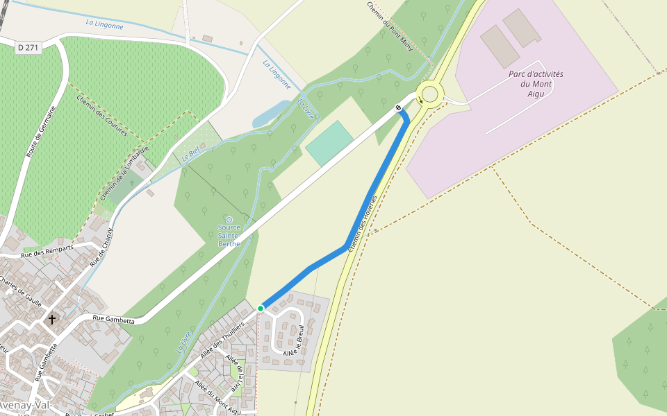 Chemin des Hoveries walking route map in Avenay-Val-d'Or