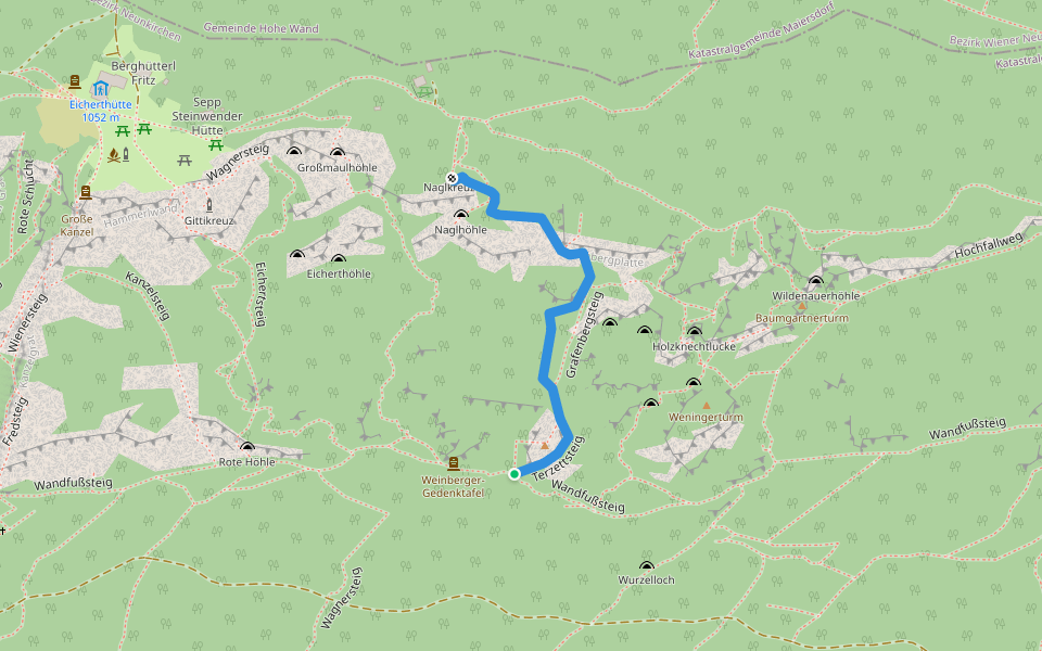 Terzettsteig walking route map in Oberhöflein