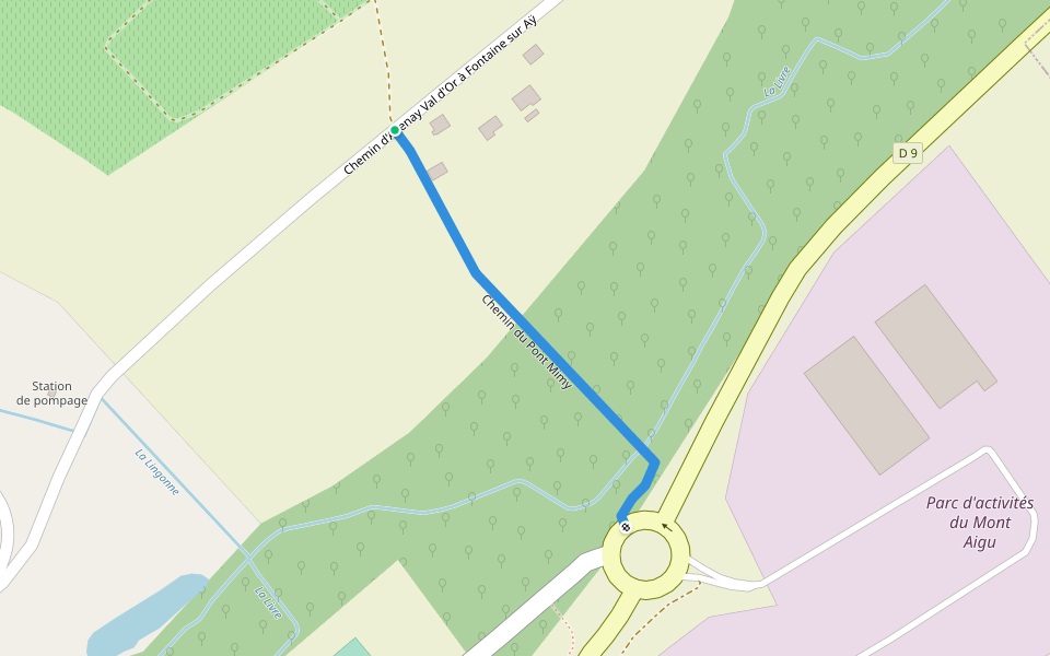 Chemin du Pont Mimy walking route map in Avenay-Val-d'Or