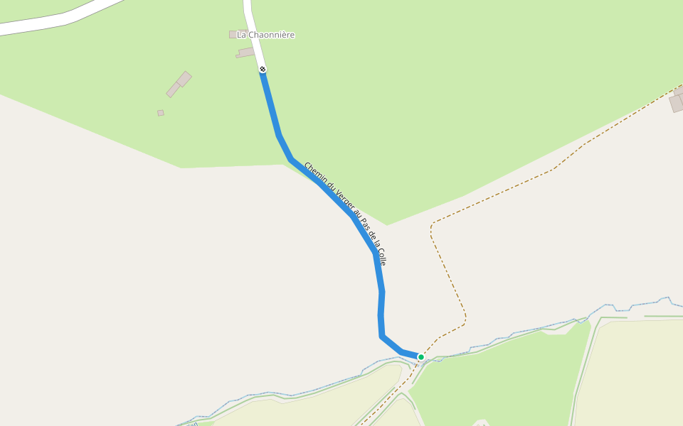 Chemin public (du Verger au Pas de la Colle) walking route map in Bressuire