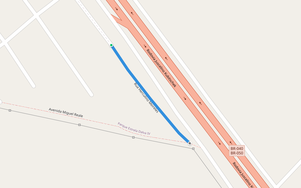 Rua Herculino Meireles walking route map in Luziânia