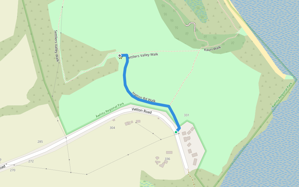 Hatton Rd Walk walking route map in Āwhitu