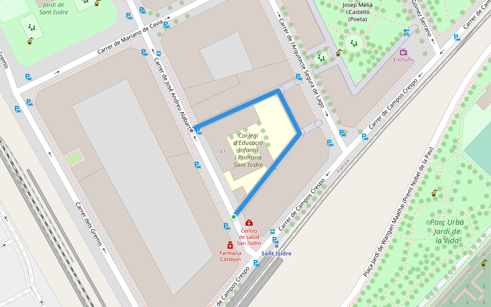 Plaça Beatriu Civera walking route map in València