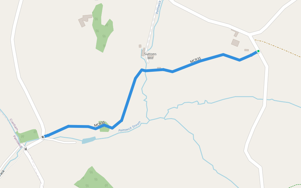 MCR35 walking route map in Cranham