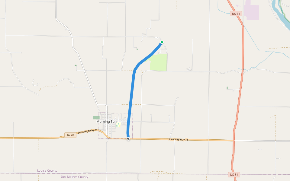 Hoover Nature Trail walking route map in Wapello