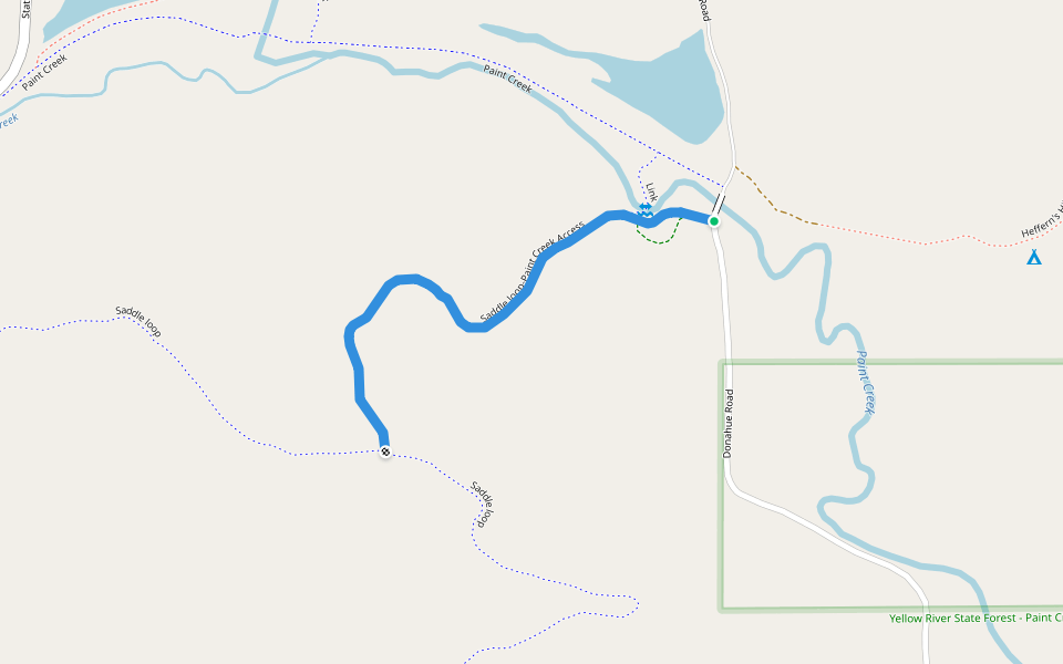 Saddle loop-Paint Creek Access walking route map in Harpers Ferry