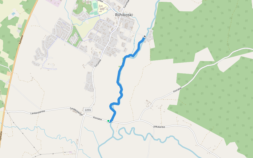Riihikosken maisemapolku walking route map in Vähä-Kauloo