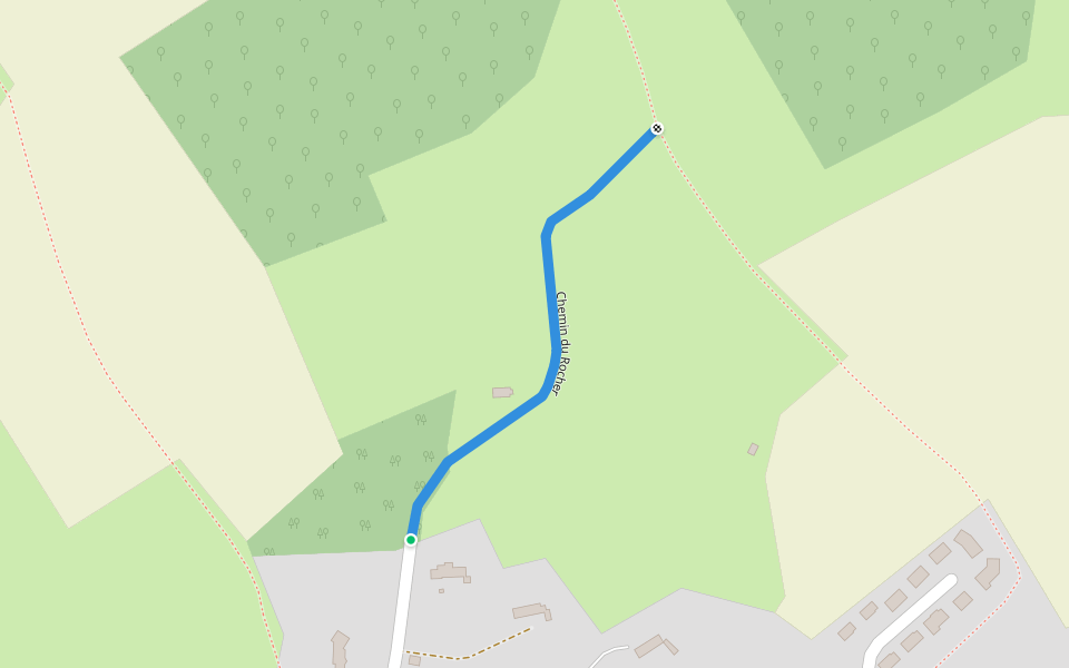 Chemin du Rocher walking route map in Saint-Victeur