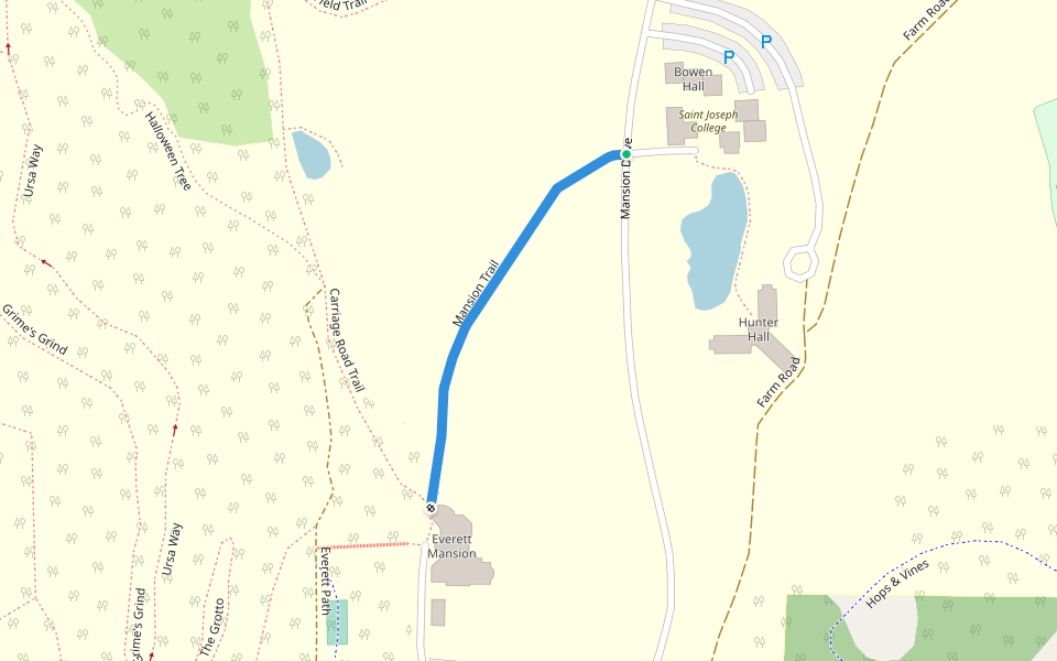 Mansion Trail walking route map in Bennington
