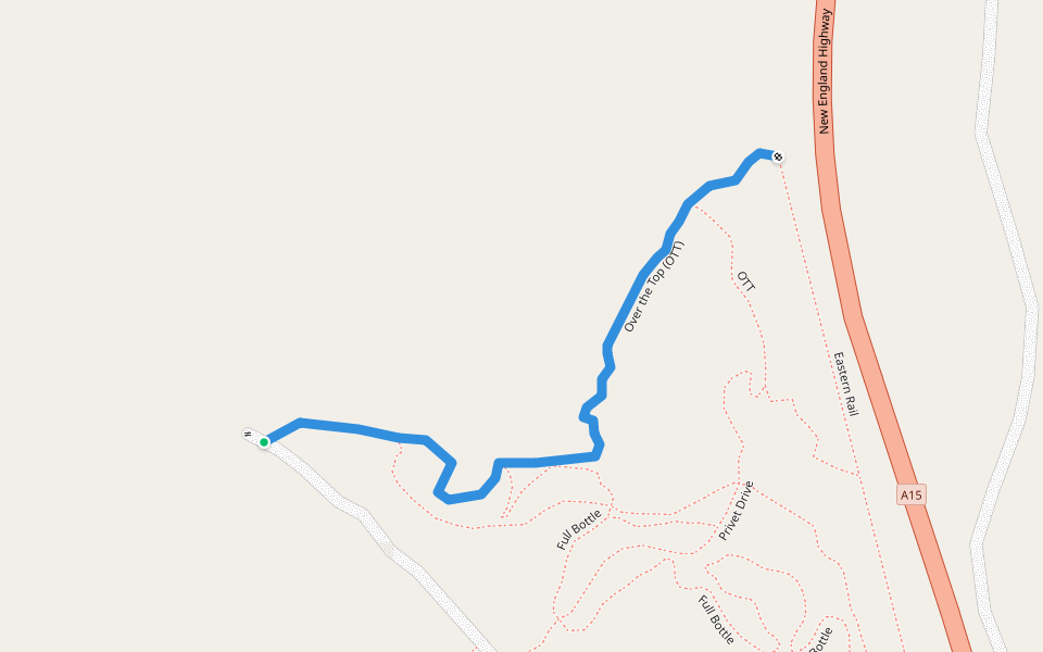 Over the Top (OTT) walking route map in Black Mountain