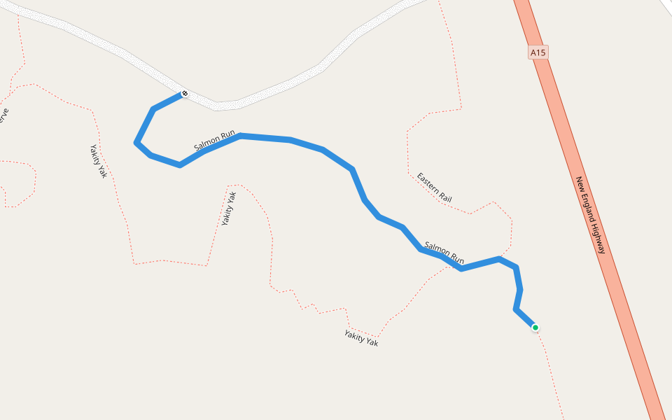 Salmon Run walking route map in Black Mountain