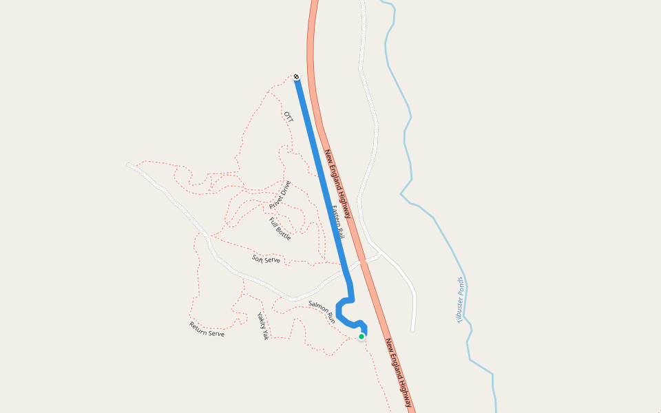 Eastern Rail walking route map in Black Mountain