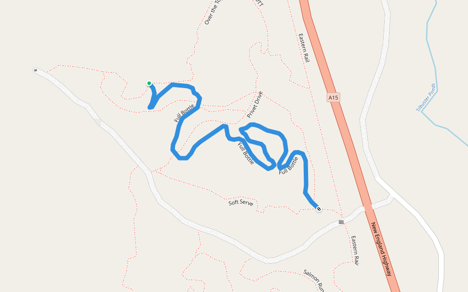 Full Bottle walking route map in Black Mountain