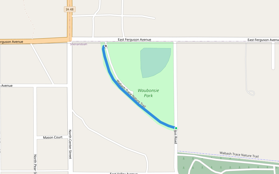 Wabash Trace Nature Trail walking route map in Shenandoah