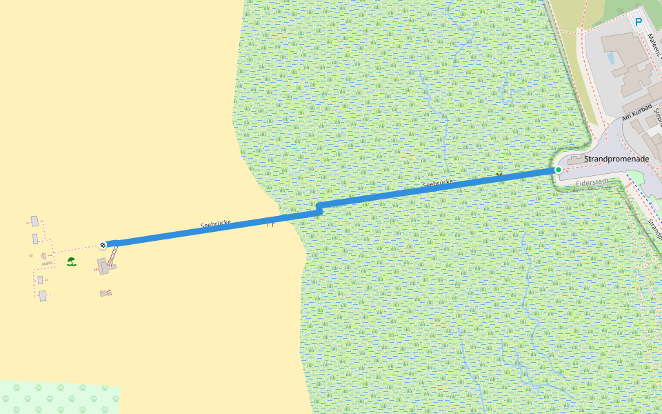 Seebrücke walking route map in Sankt Peter-Ording
