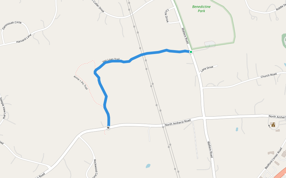 Van Loan Trail walking route map in Bedford