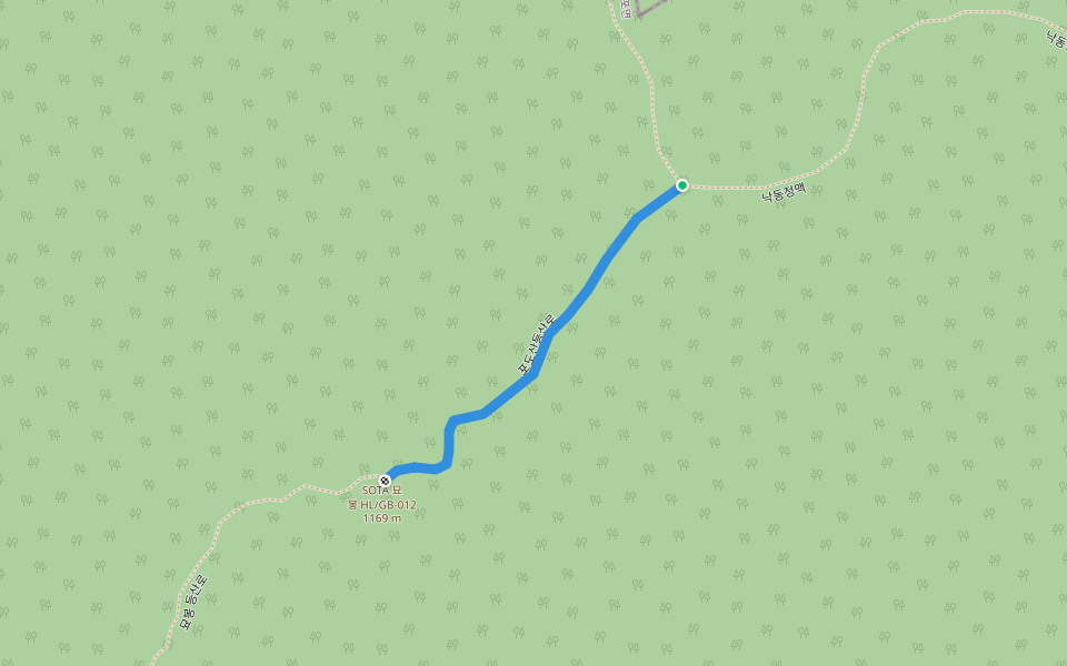 포도산등산로 walking route map in Bonghwa-gun