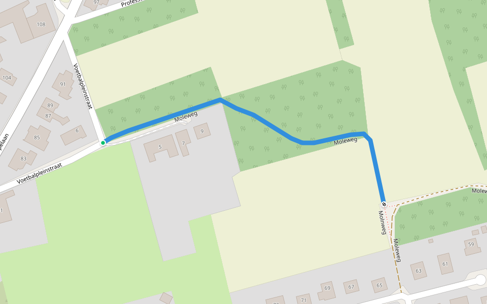 Moleweg walking route map in Begijnendijk