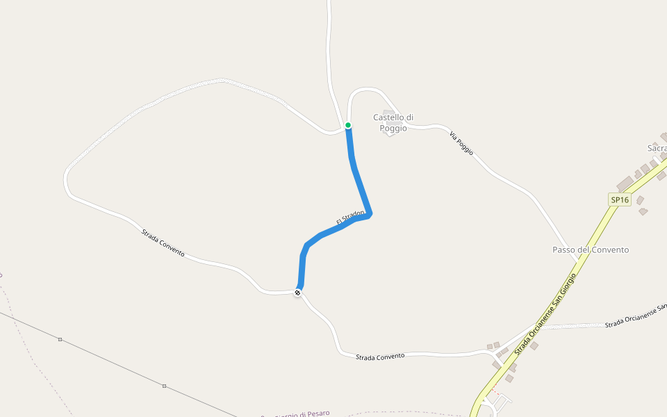 El Stradon walking route map in Castello di Poggio