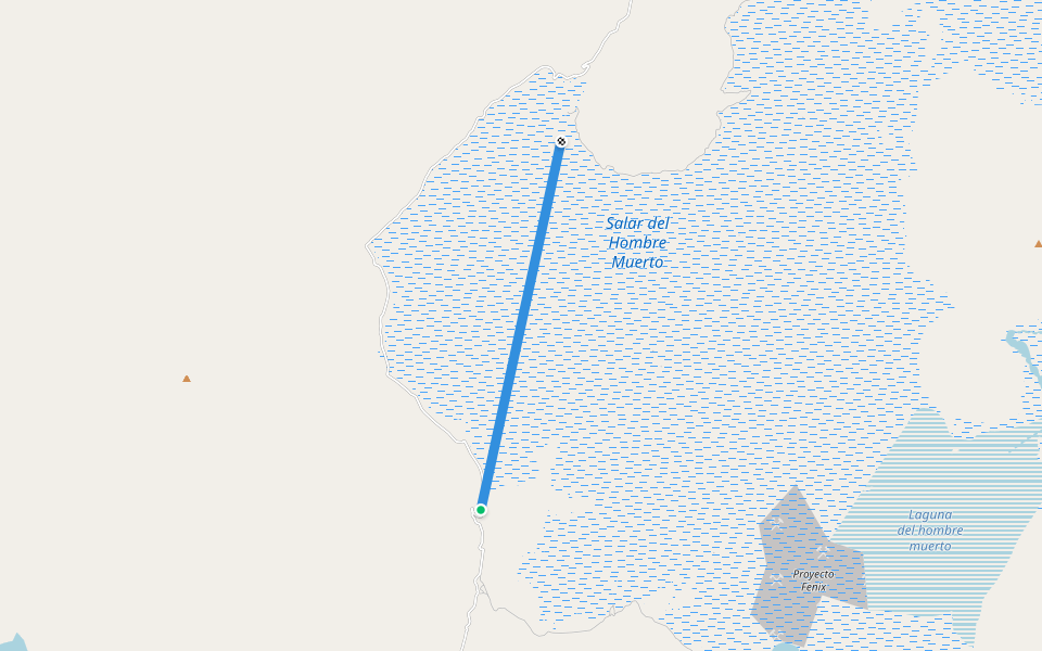 not rideable, not maintained walking route map in Incahuasi