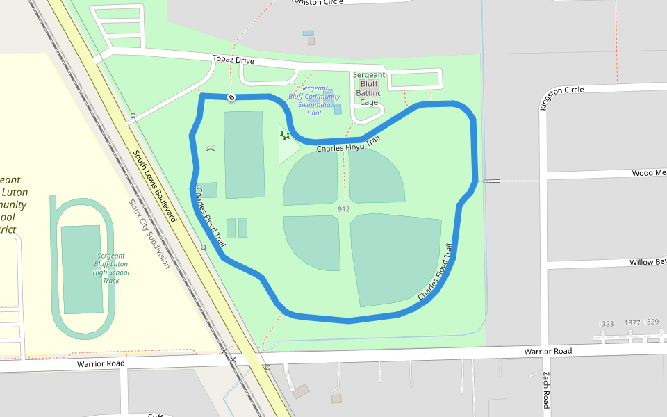 Charles Floyd Trail walking route map in Sergeant Bluff