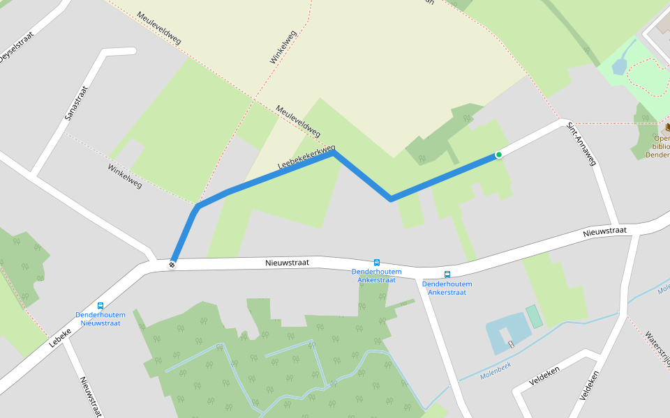 Leebekekerkweg walking route map in Haaltert