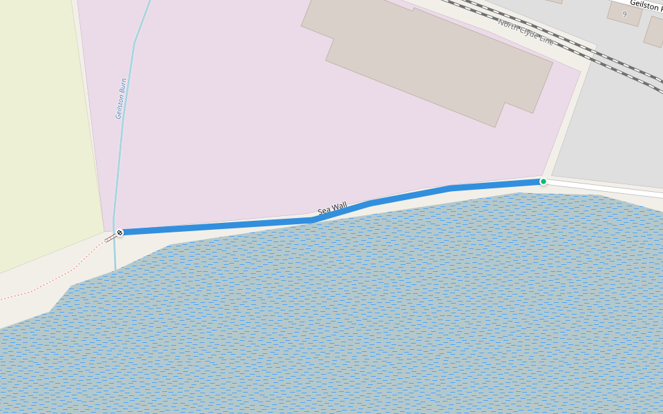 Sea Wall walking route map in Cardross