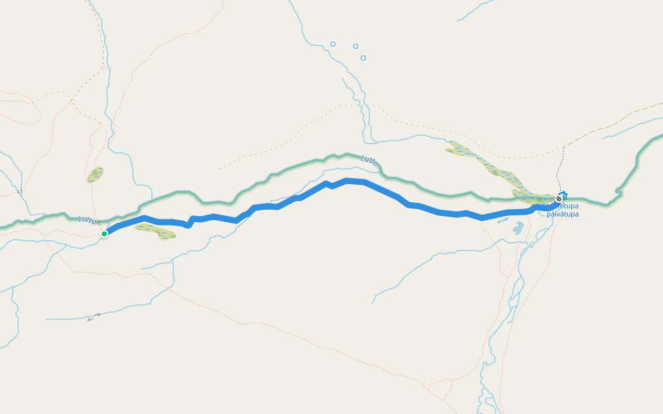 Retkeilyreitti, Luttotupa walking route map in Inari