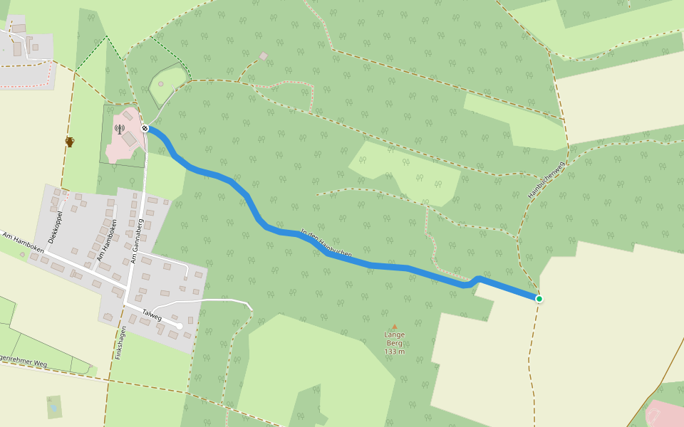 In den Hainbuchen walking route map in Rosengarten