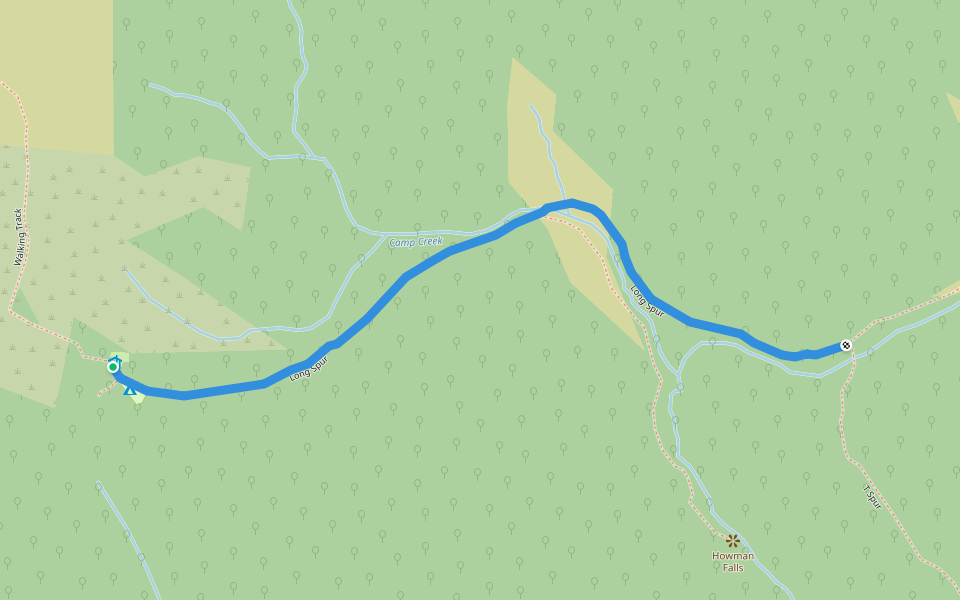 Long Spur walking route map in Nelse