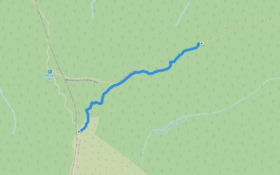 Granite Flat Spur walking route map in Mitta Mitta