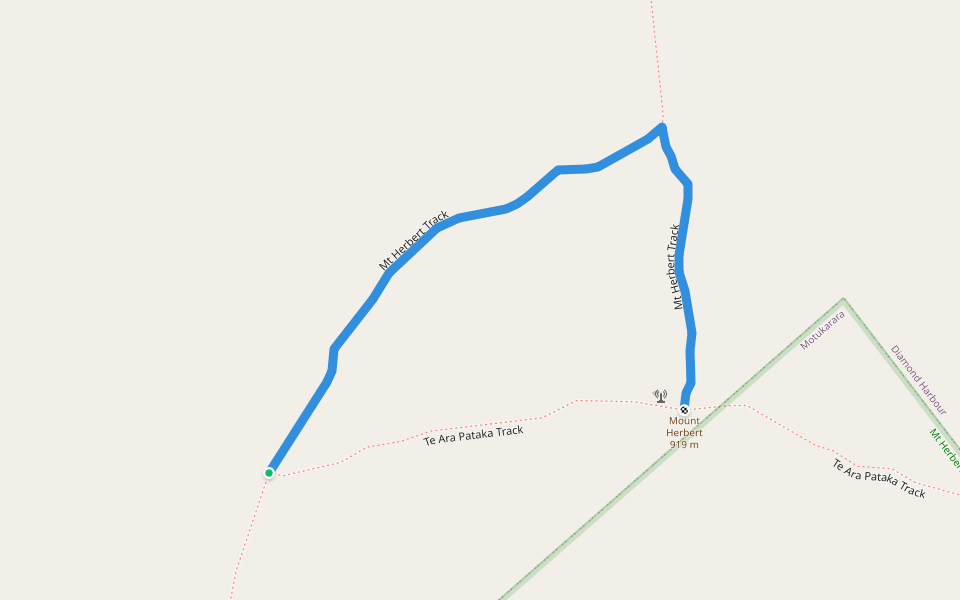 Mt Herbert Track walking route map in Charteris Bay