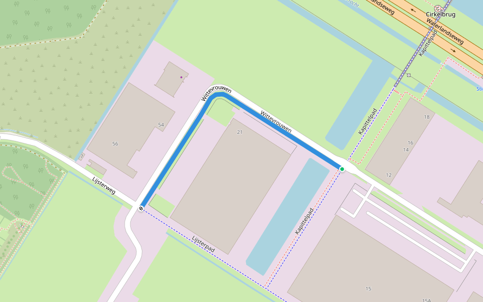 Wittevrouwen walking route map in Almere