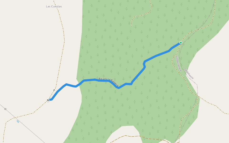 Bajada La Ramera walking route map in Villaquilambre