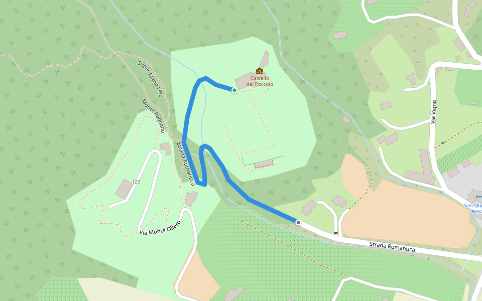 Strada Romantica walking route map in Busca