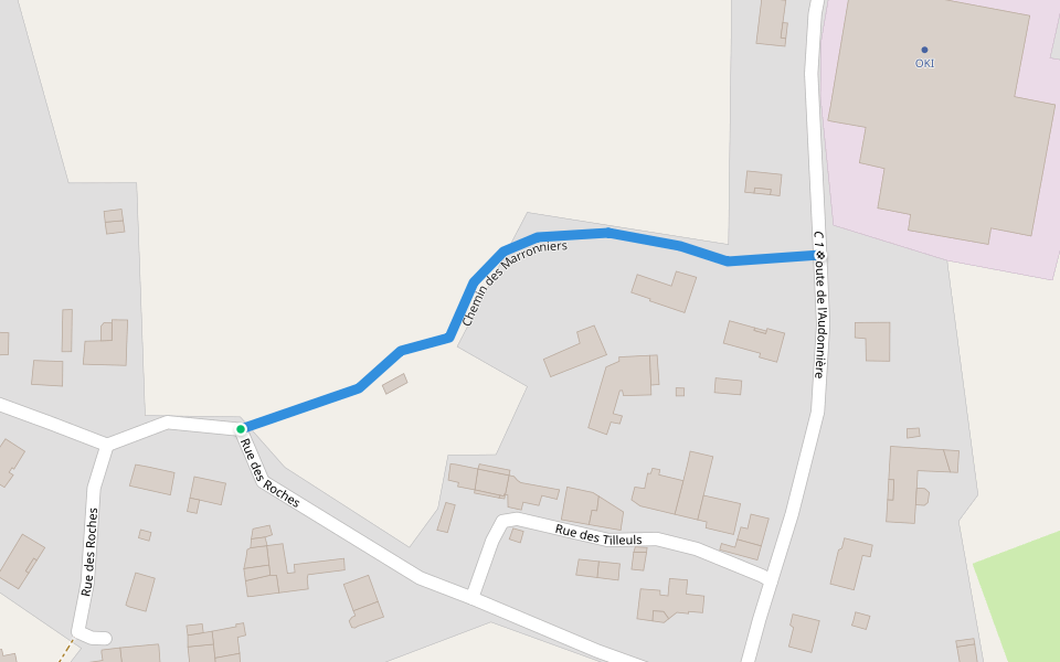 Chemin des Marronniers walking route map in Courlay