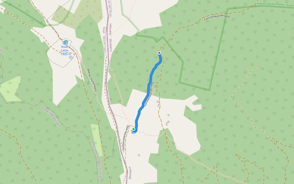 Familienwanderweg walking route map in Penzelberg