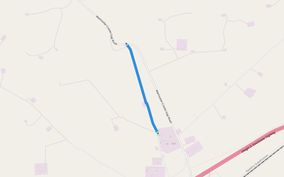 Kelly Road walking route map in Wamsutter