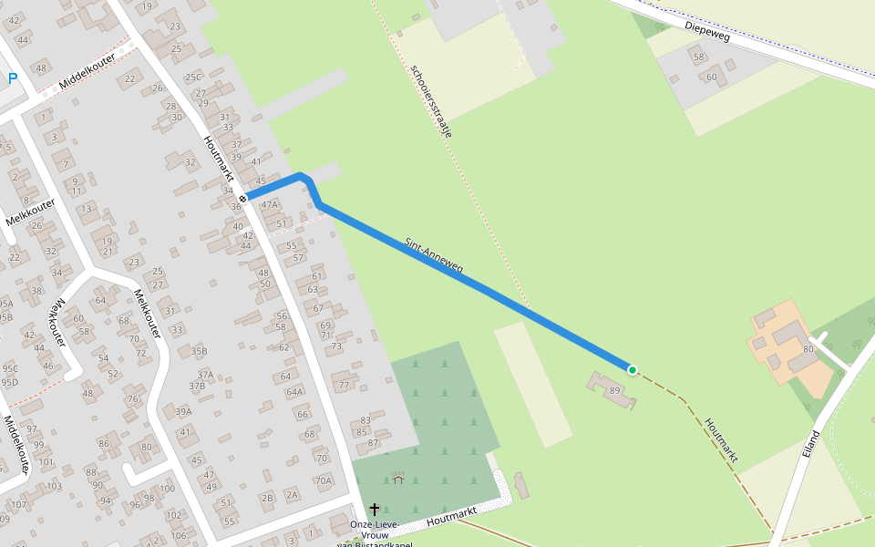 Sint-Anneweg walking route map in Haaltert