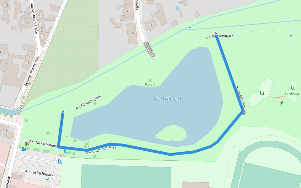 Hans-Schmidt-Allee walking route map in Burg (bei Magdeburg)