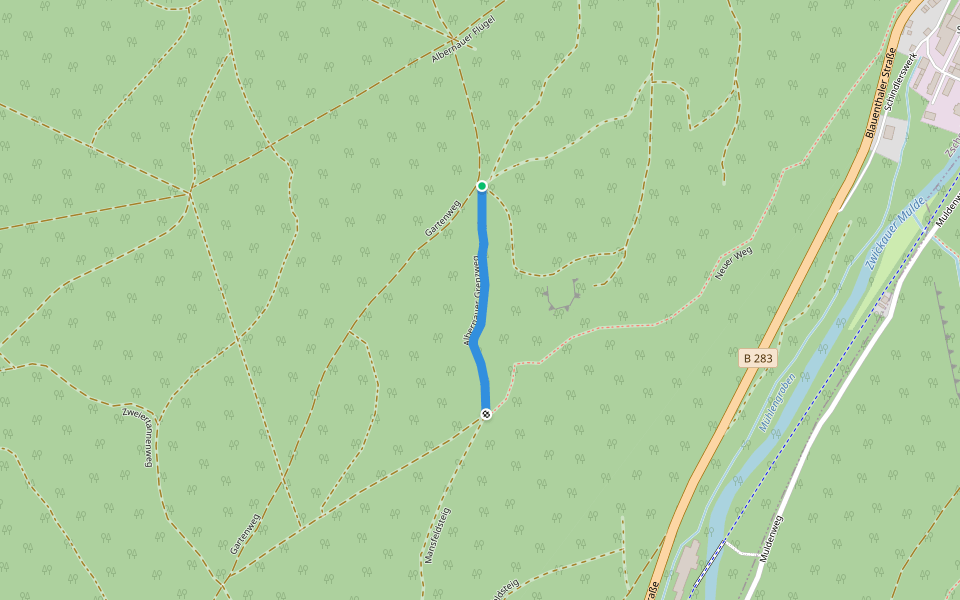 Albernauer Grenzweg walking route map in Zschorlau