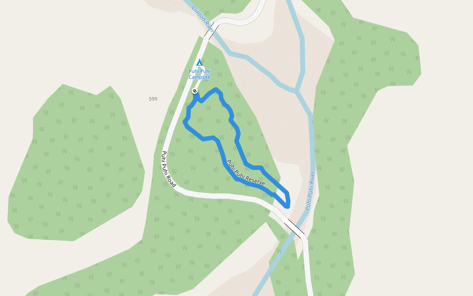 Puhi Puhi Reserve walking route map in Mangamaunu