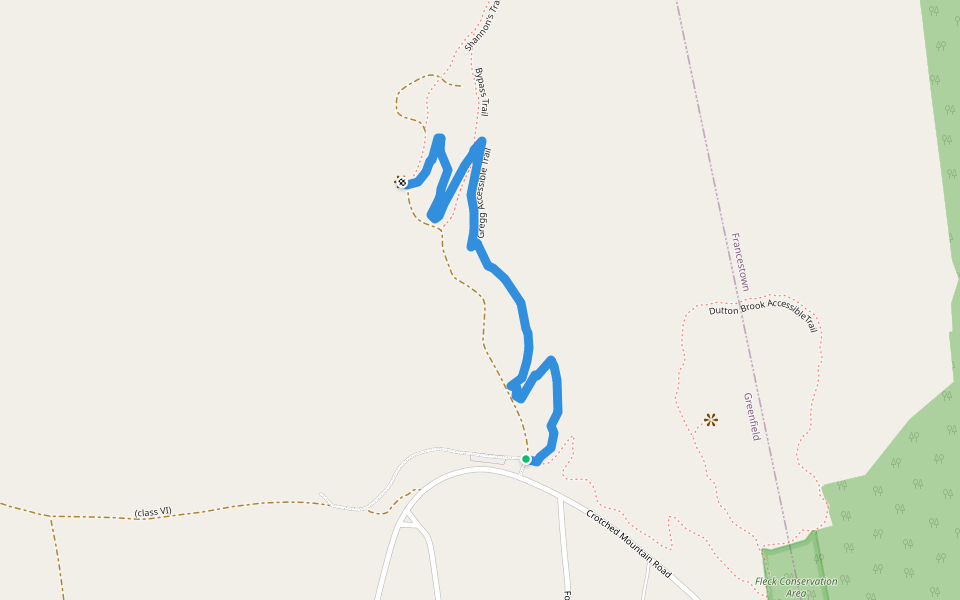 Gregg Accessible Trail walking route map in Greenfield